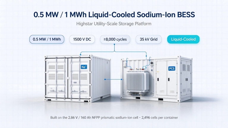 0.5 MW / 1 MWh Liquid-Cooled Sodium-Ion Battery Energy Storage System